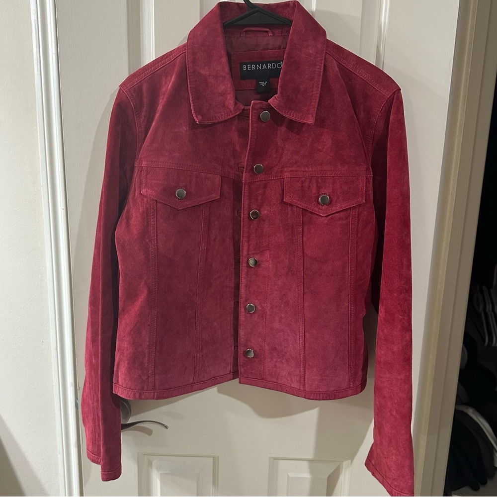 Bernardo red suede jacket in size medium